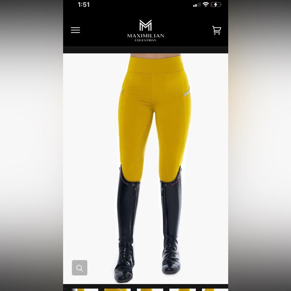 Maximilian equestrian Charm breeches, in sunset, size S